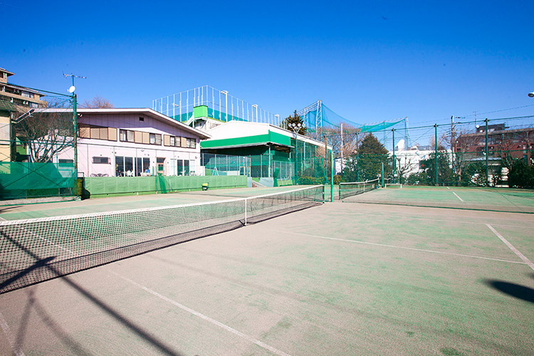 テニスコート全景(オムニコート、練習用1面)