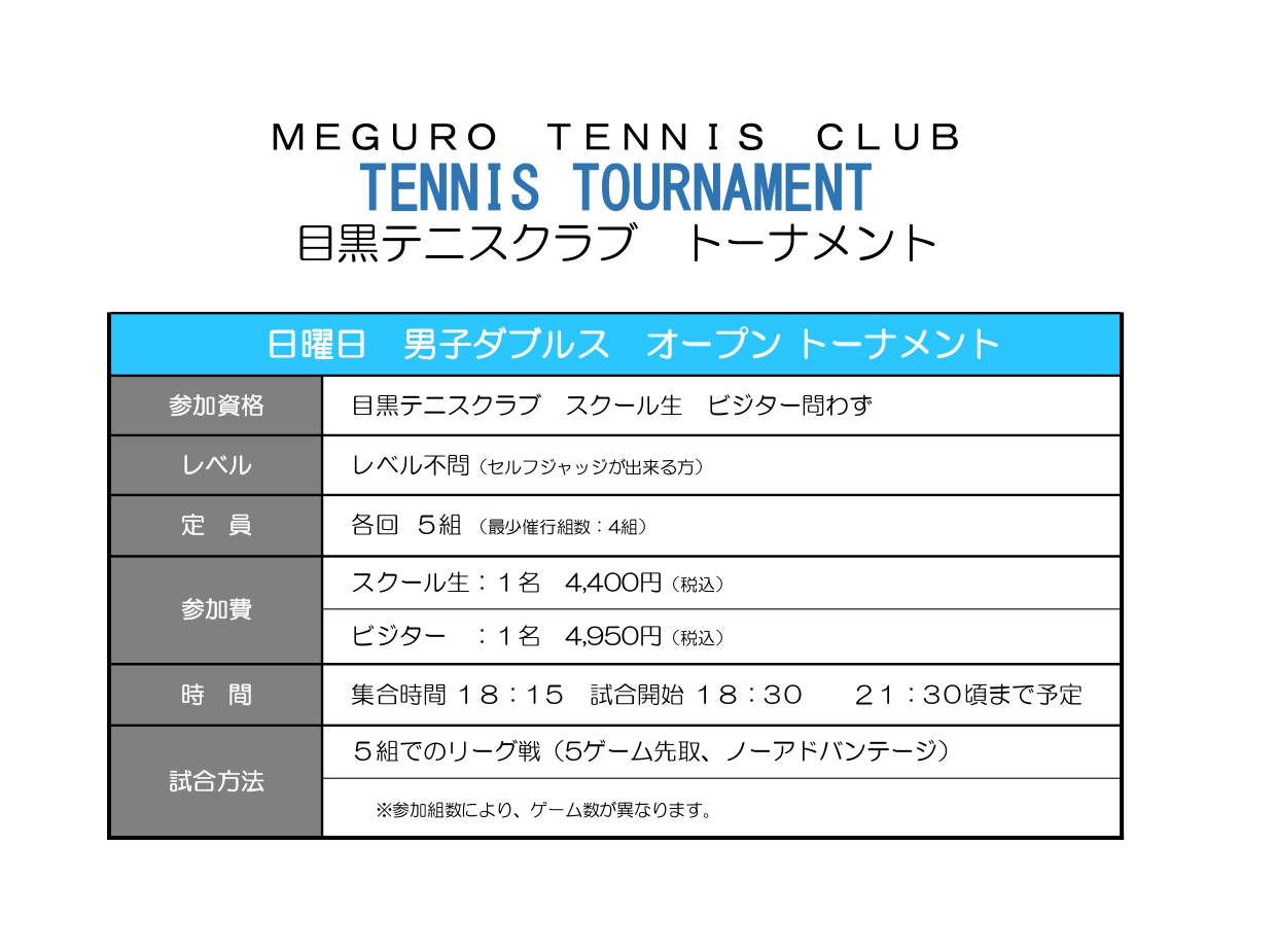 テニストーナメント詳細